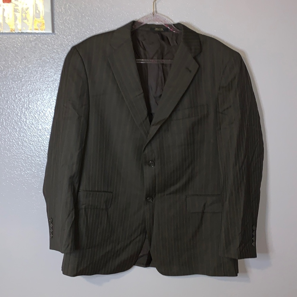 Society Brand Hartmax brown striped office formal blazer